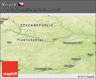 Physical Panoramic Map of Křivce