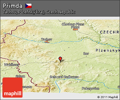 Physical Panoramic Map of Přimda