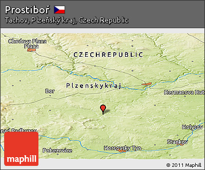 Physical Panoramic Map of Prostiboř