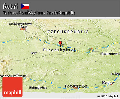 Physical Panoramic Map of Řebří