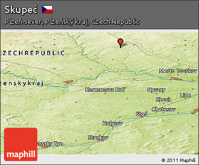 Physical Panoramic Map of Skupeč