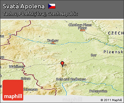 Physical Panoramic Map of Svatá Apolena
