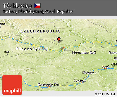 Physical Panoramic Map of Těchlovice
