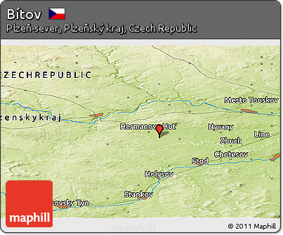 Physical Panoramic Map of Bítov