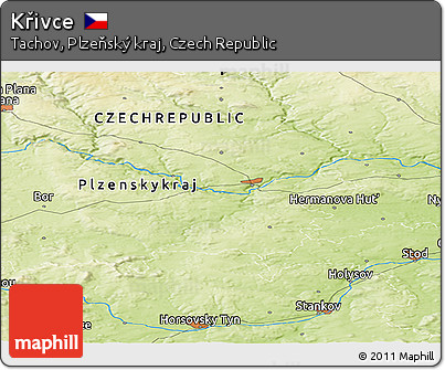 Physical Panoramic Map of Křivce