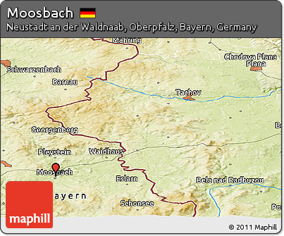 Physical Panoramic Map of Moosbach
