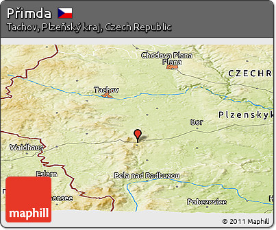 Physical Panoramic Map of Přimda