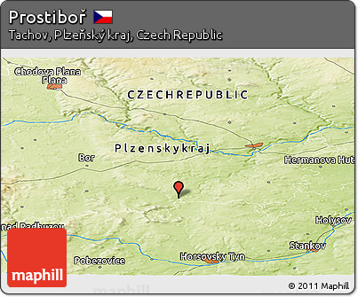 Physical Panoramic Map of Prostiboř