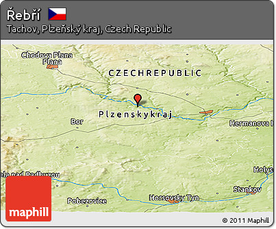 Physical Panoramic Map of Řebří