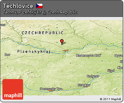 Physical Panoramic Map of Těchlovice