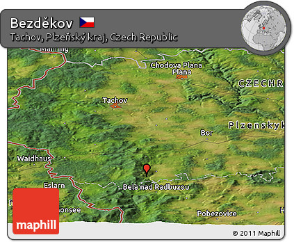 Satellite Panoramic Map of Bezděkov