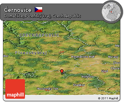 Satellite Panoramic Map of Černovice