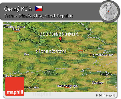 Satellite Panoramic Map of Černý Kŭň
