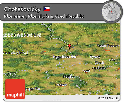 Satellite Panoramic Map of Chotěšovičky