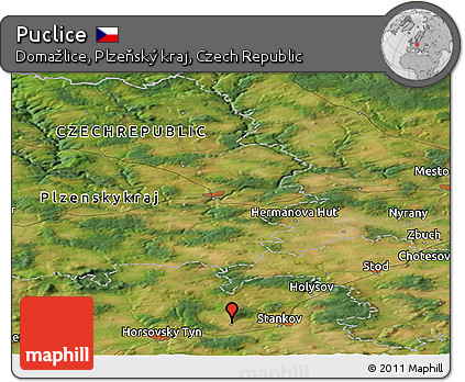 Satellite Panoramic Map of Puclice