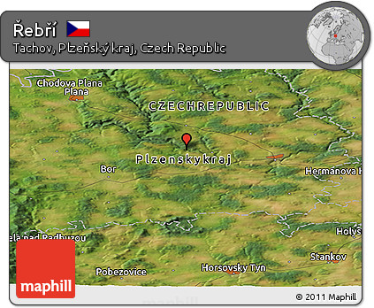 Satellite Panoramic Map of Řebří