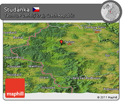 Satellite Panoramic Map of Studánka