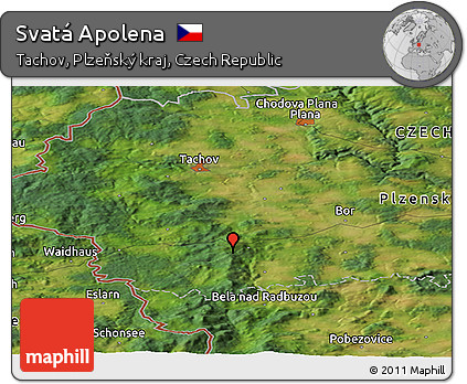 Satellite Panoramic Map of Svatá Apolena