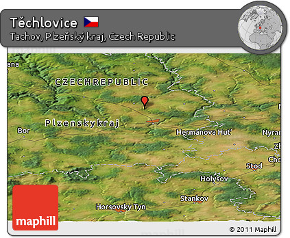 Satellite Panoramic Map of Těchlovice