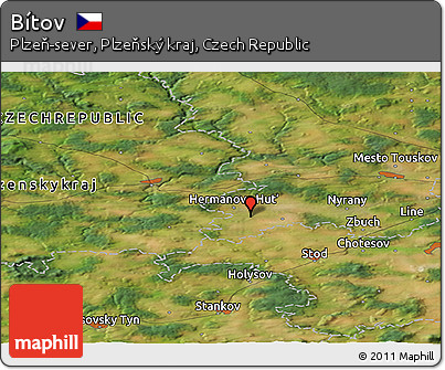 Satellite Panoramic Map of Bítov