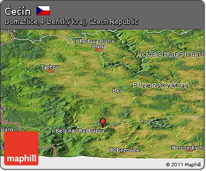 Satellite Panoramic Map of Čečín