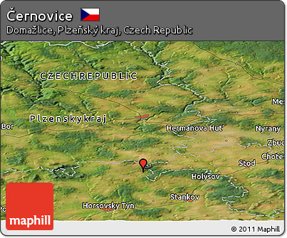 Satellite Panoramic Map of Černovice