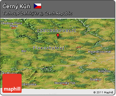 Satellite Panoramic Map of Černý Kŭň