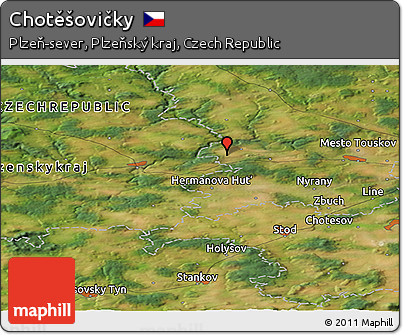 Satellite Panoramic Map of Chotěšovičky