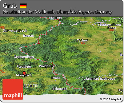Satellite Panoramic Map of Grub