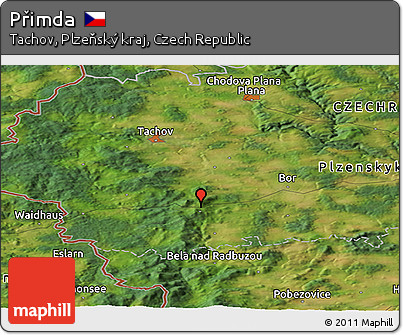 Satellite Panoramic Map of Přimda