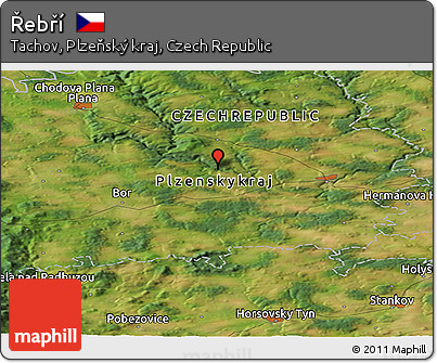 Satellite Panoramic Map of Řebří