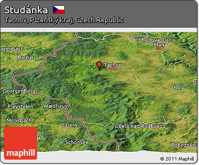 Satellite Panoramic Map of Studánka