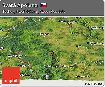 Satellite Panoramic Map of Svatá Apolena