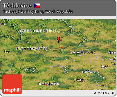 Satellite Panoramic Map of Těchlovice