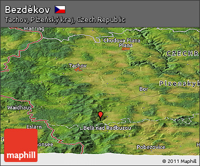 Satellite Panoramic Map of Bezděkov