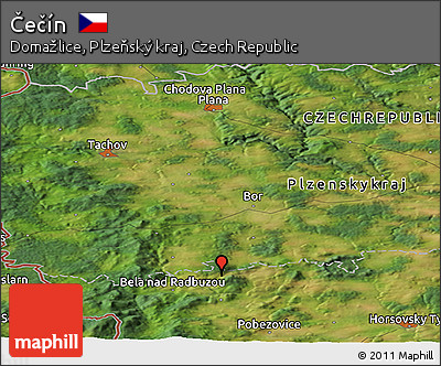 Satellite Panoramic Map of Čečín