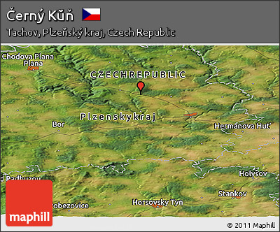 Satellite Panoramic Map of Černý Kŭň