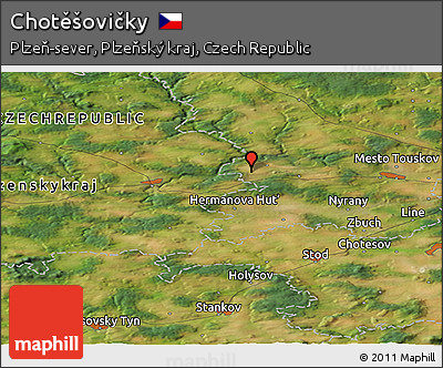 Satellite Panoramic Map of Chotěšovičky