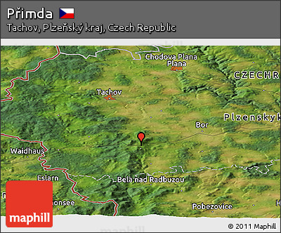 Satellite Panoramic Map of Přimda