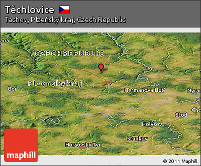 Satellite Panoramic Map of Těchlovice