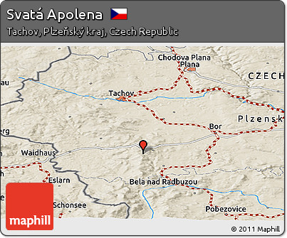 Shaded Relief Panoramic Map of Svatá Apolena