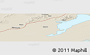 Shaded Relief Panoramic Map of the area around 49° 43' 37" N, 136° 4' 29" E