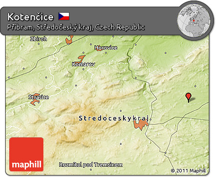 Physical 3D Map of Kotenčice