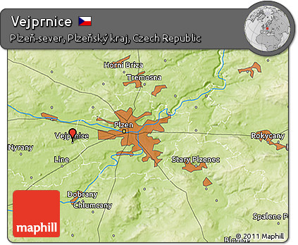 Physical 3D Map of Vejprnice