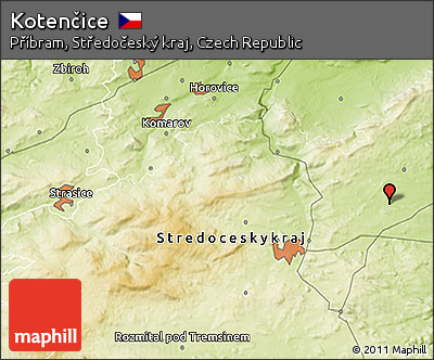 Physical 3D Map of Kotenčice