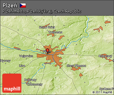 Physical 3D Map of Plzeň