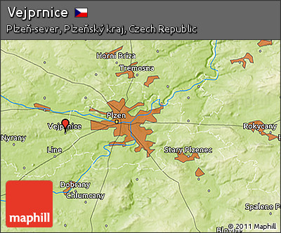 Physical 3D Map of Vejprnice