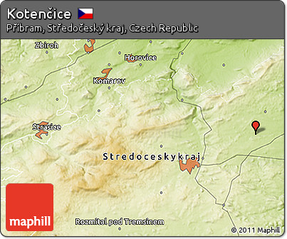 Physical 3D Map of Kotenčice