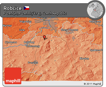 Political 3D Map of Robčice