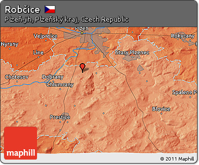 Political 3D Map of Robčice